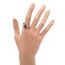 ジュエルスタジオ JEWELSTUDIO スタールビー ダイヤ デザインリング レッド×イエローゴールド×プラチナシルバー K18YG K18WG スタールビー ダイヤモンド リング 指輪 K18YG WG Au750 16号