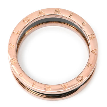 ブルガリ BVLGARI ビーゼロワン B-zero1 2バンド ブラック×ピンクゴールド K18PG セラミック #68 リング 指輪 黒セラミック Au750 18K 27号