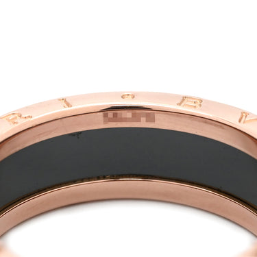 ブルガリ BVLGARI ビーゼロワン B-zero1 2バンド ブラック×ピンクゴールド K18PG セラミック #68 リング 指輪 黒セラミック Au750 18K 27号