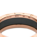 ブルガリ BVLGARI ビーゼロワン B-zero1 2バンド ブラック×ピンクゴールド K18PG セラミック #68 リング 指輪 黒セラミック Au750 18K 27号