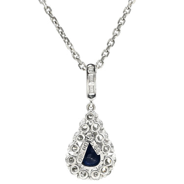 ミキモト MIKIMOTO ブルーサファイア ダイヤ ペンダント ブルー×ホワイトゴールド K14WG サファイア ダイヤモンド ネックレス MIKIMOTO 18K Au750 WG 他社製ネックレス
