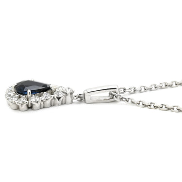 ミキモト MIKIMOTO ブルーサファイア ダイヤ ペンダント ブルー×ホワイトゴールド K14WG サファイア ダイヤモンド ネックレス MIKIMOTO 18K Au750 WG 他社製ネックレス