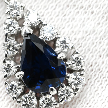 ミキモト MIKIMOTO ブルーサファイア ダイヤ ペンダント ブルー×ホワイトゴールド K14WG サファイア ダイヤモンド ネックレス MIKIMOTO 18K Au750 WG 他社製ネックレス