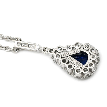 ミキモト MIKIMOTO ブルーサファイア ダイヤ ペンダント ブルー×ホワイトゴールド K14WG サファイア ダイヤモンド ネックレス MIKIMOTO 18K Au750 WG 他社製ネックレス