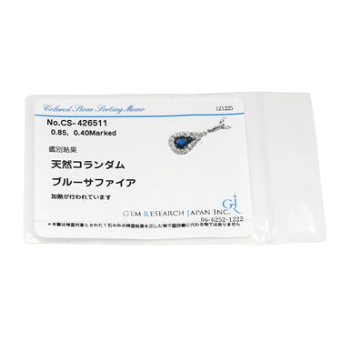 ミキモト MIKIMOTO ブルーサファイア ダイヤ ペンダント ブルー×ホワイトゴールド K14WG サファイア ダイヤモンド ネックレス MIKIMOTO 18K Au750 WG 他社製ネックレス