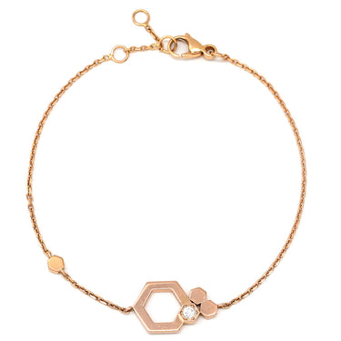 ショーメ CHAUMET ビー ドゥ ショーメ ハニカム ピンクゴールド K18PG ダイヤモンド ブレスレット Bee My Love 1P 1石 1粒 ダイヤモンド