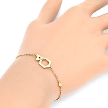 ショーメ CHAUMET ビー ドゥ ショーメ ハニカム ピンクゴールド K18PG ダイヤモンド ブレスレット Bee My Love 1P 1石 1粒 ダイヤモンド