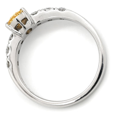 ロイヤルアッシャー ROYAL ASSCHER DIAMOND イエローダイヤモンド イエロー×プラチナシルバー Pt900 ダイヤモンド イエローダイヤモンド リング 指輪 プラチナ Pt900 SI-1 ダイア 11号