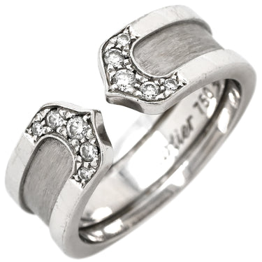 カルティエ Cartier C2 ダイヤモンド B4044249 ホワイトゴールド K18WG ダイヤモンド #49 リング 指輪 Cドゥ 2C Au750 18K ヴィンテージ 9号