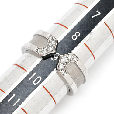 カルティエ Cartier C2 ダイヤモンド B4044249 ホワイトゴールド K18WG ダイヤモンド #49 リング 指輪 Cドゥ 2C Au750 18K ヴィンテージ 9号