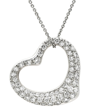 ティファニー Tiffany & Co オープンハート パヴェダイヤ 60019915 プラチナシルバー Pt950 ダイヤモンド ネックレス T&Co. プラチナ950 エルサペレッティ