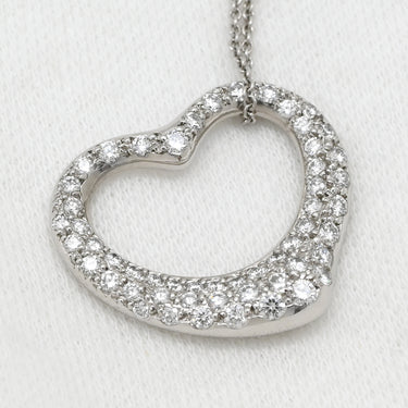 ティファニー Tiffany & Co オープンハート パヴェダイヤ 60019915 プラチナシルバー Pt950 ダイヤモンド ネックレス T&Co. プラチナ950 エルサペレッティ