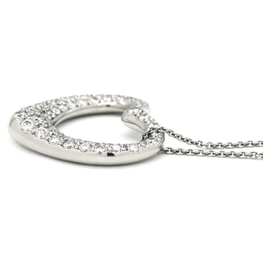 ティファニー Tiffany & Co オープンハート パヴェダイヤ 60019915 プラチナシルバー Pt950 ダイヤモンド ネックレス T&Co. プラチナ950 エルサペレッティ