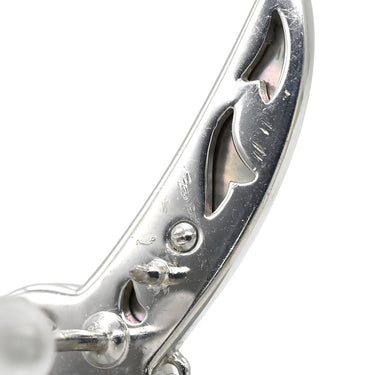 ミキモト MIKIMOTO ピンブローチ ナイフモチーフ グレー×イエローゴールド×ホワイトゴールド K18WG K18YG ダイヤモンド シェル ブローチ シェル ダイヤモンド 750 18K YG WG