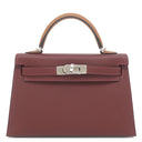 エルメス HERMES ミニケリードゥ 外縫い ルージュアッシュ×ゴールド×ベブラン ヴォーエプソン 2WAYバッグ シルバー金具 トリコロール 2025年製