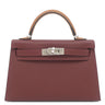 エルメス HERMES ミニケリードゥ 外縫い ルージュアッシュ×ゴールド×ベブラン ヴォーエプソン 2WAYバッグ シルバー金具 トリコロール 2025年製