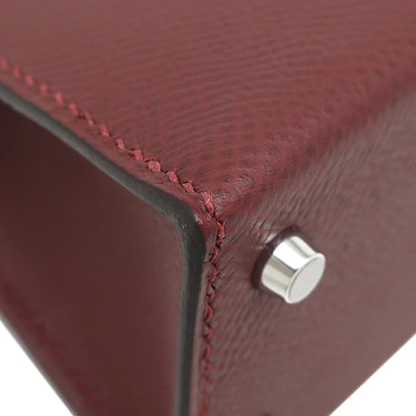 エルメス HERMES ミニケリードゥ 外縫い ルージュアッシュ×ゴールド×ベブラン ヴォーエプソン 2WAYバッグ シルバー金具 トリコロール 2025年製