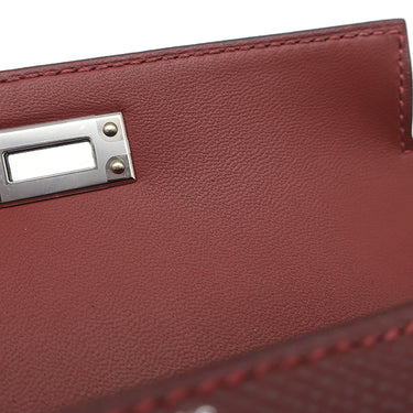 エルメス HERMES ミニケリードゥ 外縫い ルージュアッシュ×ゴールド×ベブラン ヴォーエプソン 2WAYバッグ シルバー金具 トリコロール 2025年製