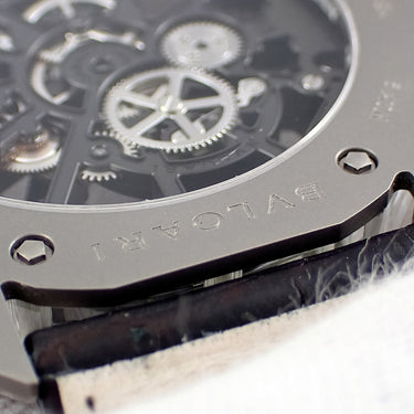 腕時計 ブルガリ BVLGARI オクト ローマ トゥールビヨン OC44TTBSK 103032 GG44TOUT2TAL2 手巻き メンズ OH済 スケルトン チタン 限定