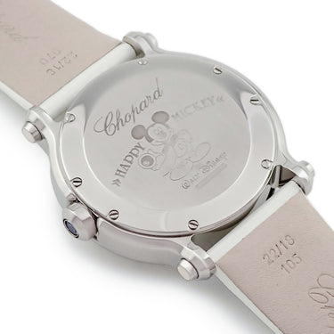 腕時計 ショパール CHOPARD ハッピーミッキー 288524-3004 クオーツ メンズ レディース メーカーOH済 純正ダイヤ ホワイト シェル