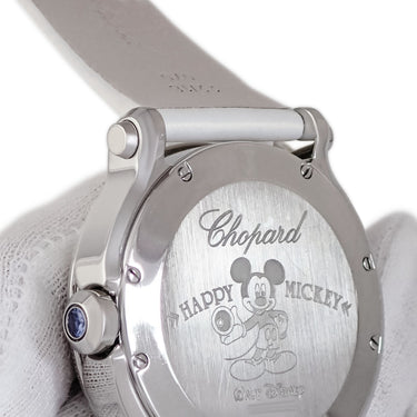 腕時計 ショパール CHOPARD ハッピーミッキー 288524-3004 クオーツ メンズ レディース メーカーOH済 純正ダイヤ ホワイト シェル
