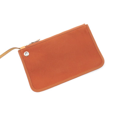 エルメス HERMES エールバッグジップPM 31 オレンジ×ナチュラル トワルオフィシエ ヴァッシュハンター 2WAYバッグ シルバー金具 茶 バイカラー