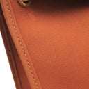 エルメス HERMES エールバッグジップPM 31 オレンジ×ナチュラル トワルオフィシエ ヴァッシュハンター 2WAYバッグ シルバー金具 茶 バイカラー