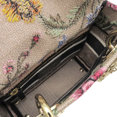 クリスチャン・ディオール Christian Dior レディ D-ライト M0500OEAU ピンクベージュ キャンバス 2WAYバッグ シャンパンゴールド金具 Petites Fleurs 花柄