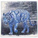 エルメス HERMES カレ90 CARRE グレー×ブルー シルク スカーフ 【TIGRE DU BENGALE/ベンガルの虎】