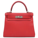エルメス HERMES ケリー28 内縫い ヴェルソ ルージュグレナ×ルージュクー エバーカラー 2WAYバッグ シルバー金具 ハンドバッグ ショルダー