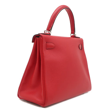 エルメス HERMES ケリー28 内縫い ヴェルソ ルージュグレナ×ルージュクー エバーカラー 2WAYバッグ シルバー金具 ハンドバッグ ショルダー