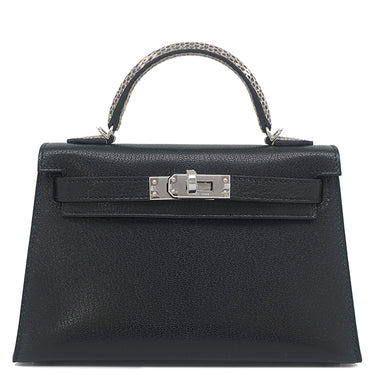エルメス HERMES ミニケリードゥ タッチ 外縫い ブラック×オンブレ リザード シェーブルシャムキラ 2WAYバッグ シルバー金具 新品 未使用 黒 2025年製
