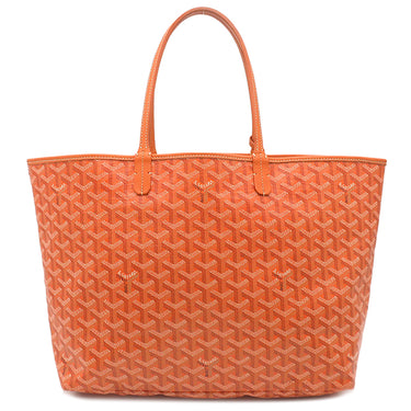ゴヤール GOYARD サンルイPM オレンジ PVCコーティングキャンバス ゴヤールディンキャンバス シュヴロッシュカーフスキン トートバッグ シルバー金具 リバーシブル ヘリンボーン