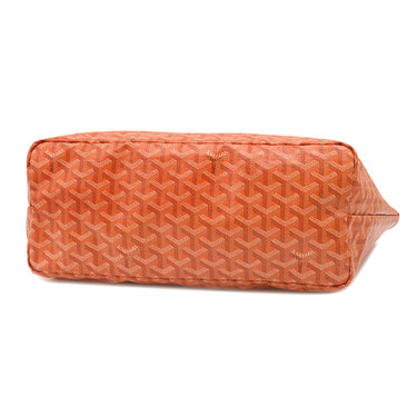 ゴヤール GOYARD サンルイPM オレンジ PVCコーティングキャンバス ゴヤールディンキャンバス シュヴロッシュカーフスキン トートバッグ シルバー金具 リバーシブル ヘリンボーン