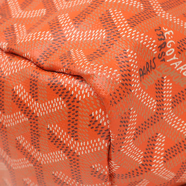 ゴヤール GOYARD サンルイPM オレンジ PVCコーティングキャンバス ゴヤールディンキャンバス シュヴロッシュカーフスキン トートバッグ シルバー金具 リバーシブル ヘリンボーン