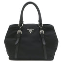 プラダ PRADA メタルロゴ トート NERO ナイロン レザー 2WAYバッグ シルバー金具 ショルダー 黒