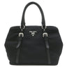 プラダ PRADA メタルロゴ トート NERO ナイロン レザー 2WAYバッグ シルバー金具 ショルダー 黒