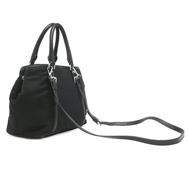 プラダ PRADA メタルロゴ トート NERO ナイロン レザー 2WAYバッグ シルバー金具 ショルダー 黒