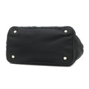 プラダ PRADA メタルロゴ トート NERO ナイロン レザー 2WAYバッグ シルバー金具 ショルダー 黒