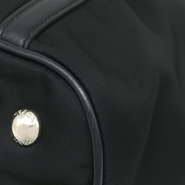 プラダ PRADA メタルロゴ トート NERO ナイロン レザー 2WAYバッグ シルバー金具 ショルダー 黒