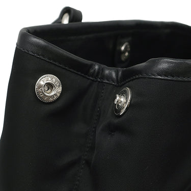 プラダ PRADA メタルロゴ トート NERO ナイロン レザー 2WAYバッグ シルバー金具 ショルダー 黒