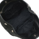プラダ PRADA メタルロゴ トート NERO ナイロン レザー 2WAYバッグ シルバー金具 ショルダー 黒