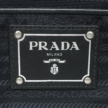プラダ PRADA メタルロゴ トート NERO ナイロン レザー 2WAYバッグ シルバー金具 ショルダー 黒