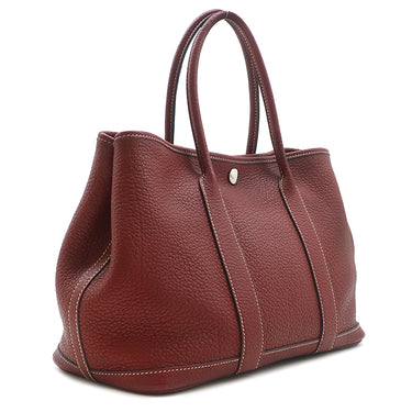 エルメス HERMES ガーデンパーティーTPM ルージュアッシュ ネゴンダ トートバッグ シルバー金具 赤 ボルドー オールレザー