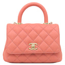 シャネル CHANEL ココハンドル XXS A92991 サーモンピンク キャビアスキン 2WAYバッグ ゴールド金具 トップハンドル