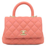 シャネル CHANEL ココハンドル XXS A92991 サーモンピンク キャビアスキン 2WAYバッグ ゴールド金具 トップハンドル