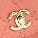 シャネル CHANEL ココハンドル XXS A92991 サーモンピンク キャビアスキン 2WAYバッグ ゴールド金具 トップハンドル