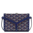 ゴヤール GOYARD ミノディエール トランクバッグ MINA08PMLTY12CL12P ネイビーブルー キャンバス ゴヤールディンキャンバス クラムシーカウハイド ショルダーバッグ シルバー金具 紺 茶 白 杉綾模様