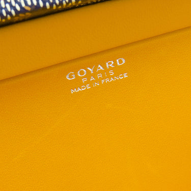 ゴヤール GOYARD ミノディエール トランクバッグ MINA08PMLTY12CL12P ネイビーブルー キャンバス ゴヤールディンキャンバス クラムシーカウハイド ショルダーバッグ シルバー金具 紺 茶 白 杉綾模様