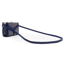 ゴヤール GOYARD ミノディエール トランクバッグ MINA08PMLTY12CL12P ネイビーブルー キャンバス ゴヤールディンキャンバス クラムシーカウハイド ショルダーバッグ シルバー金具 紺 茶 白 杉綾模様